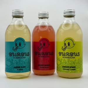 3 kombuchas de 3 sabores distintos