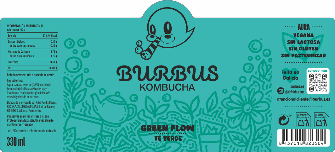 Kombucha Burbus - Té Verde - 12 X 330ML: imagen 2
