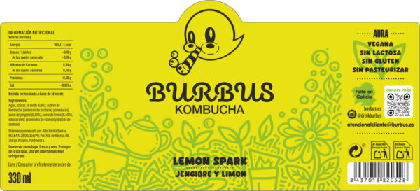 Kombucha Burbus - Jengibre y Limón - 12 X 330ML